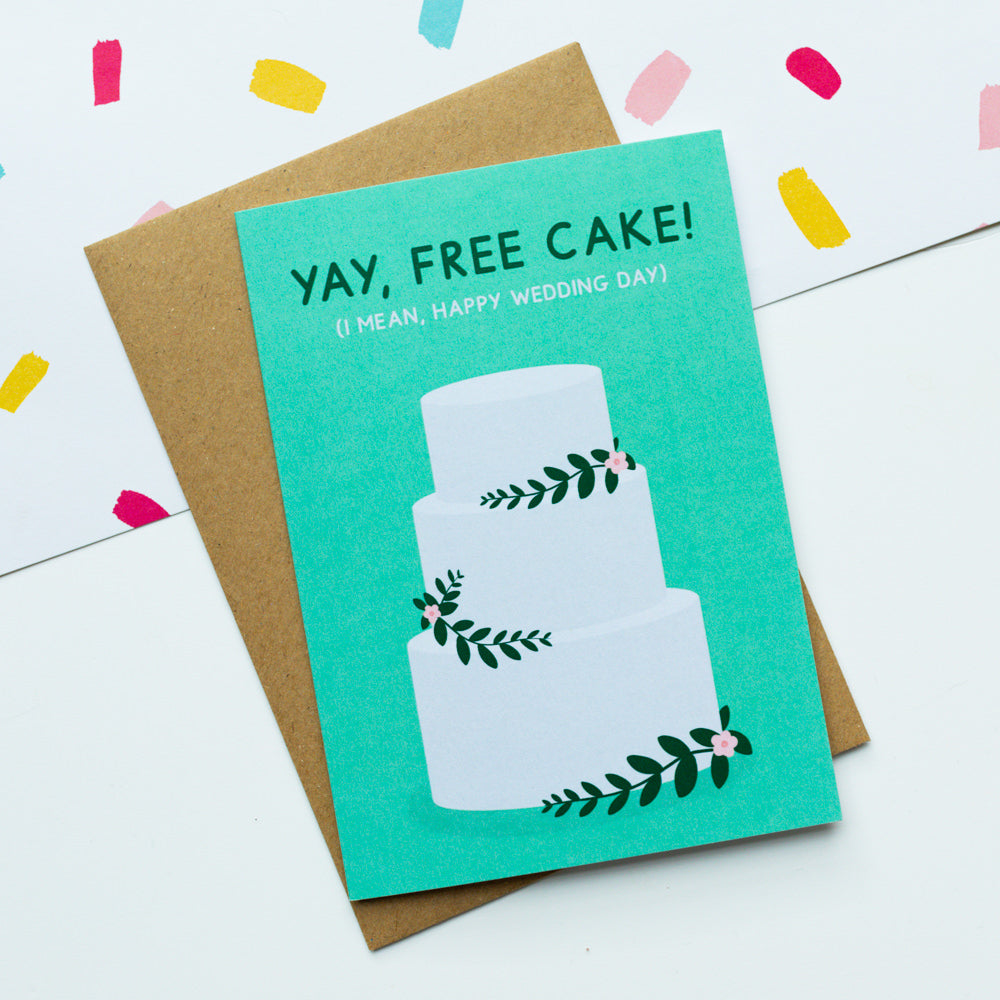 Free Cake Wedding Card