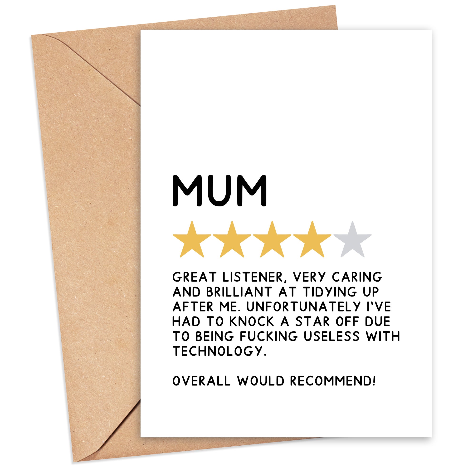 Mum 4 Star Review Card