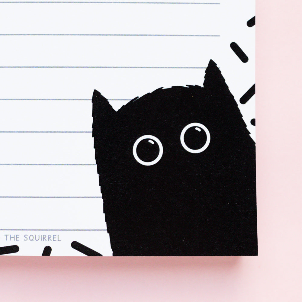 Black Cat Lined A6 Notepad