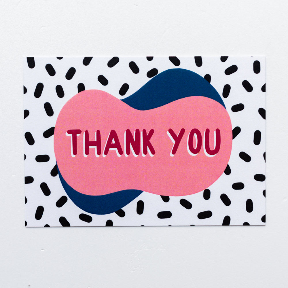 25x Pink Thank You Mini Notecards