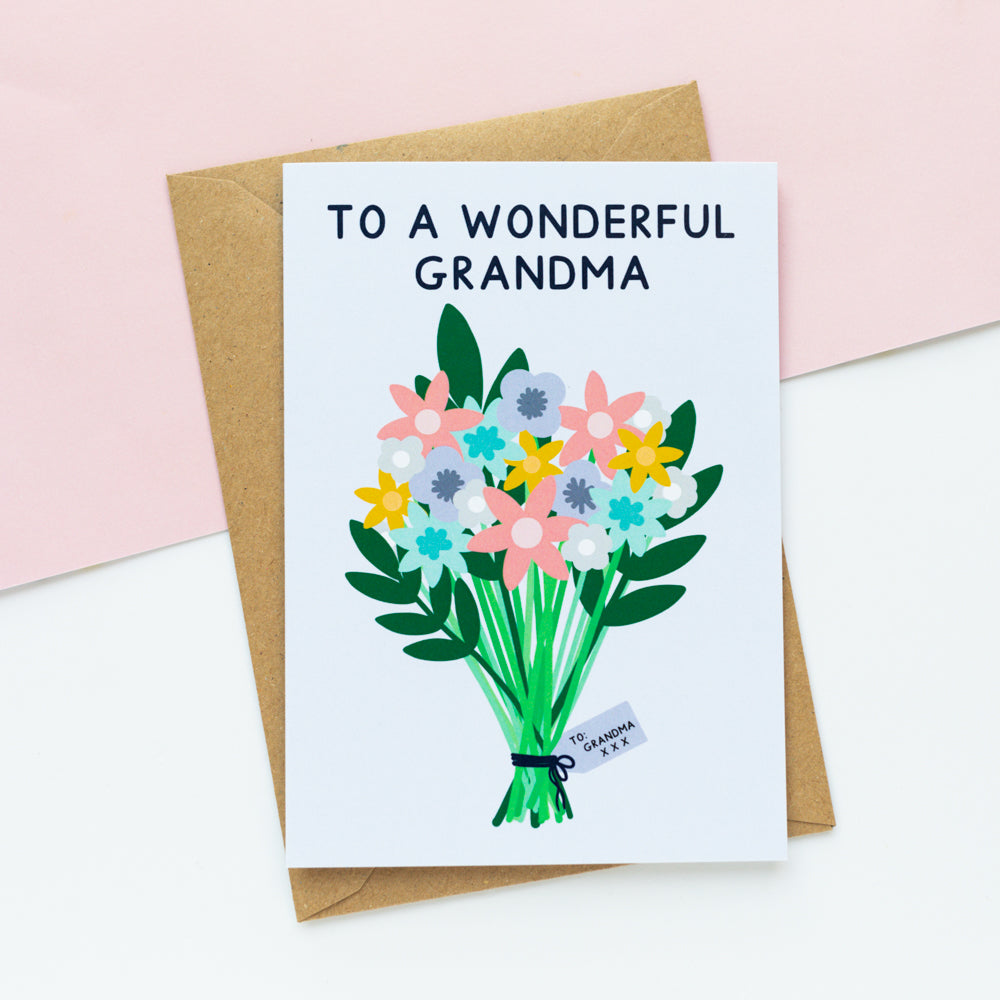 Wonderful Grandma Flowers Card – Jeff and the Squirrel