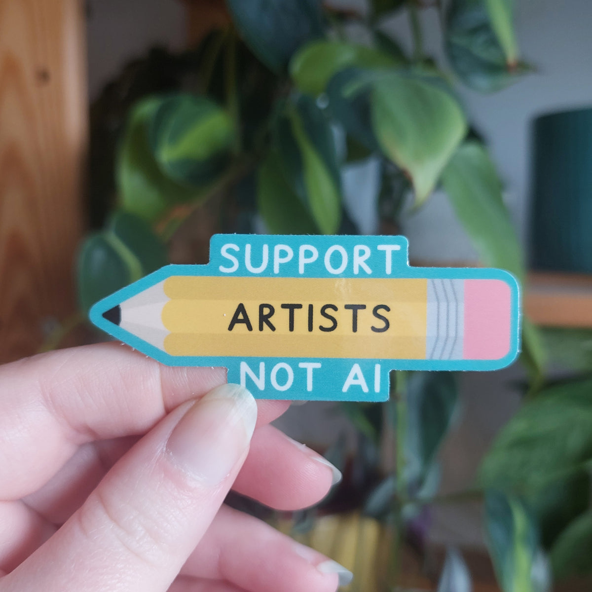 *SECONDS* Support Artists Not AI Pencil Sticker