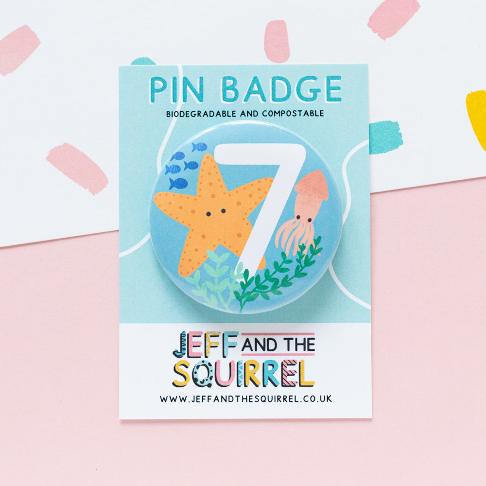 Children's Ocean Themed Birthday Badges