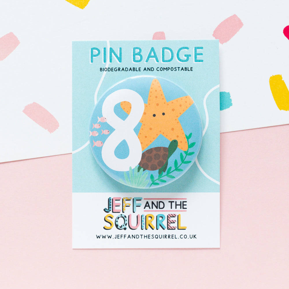 Children's Ocean Themed Birthday Badges