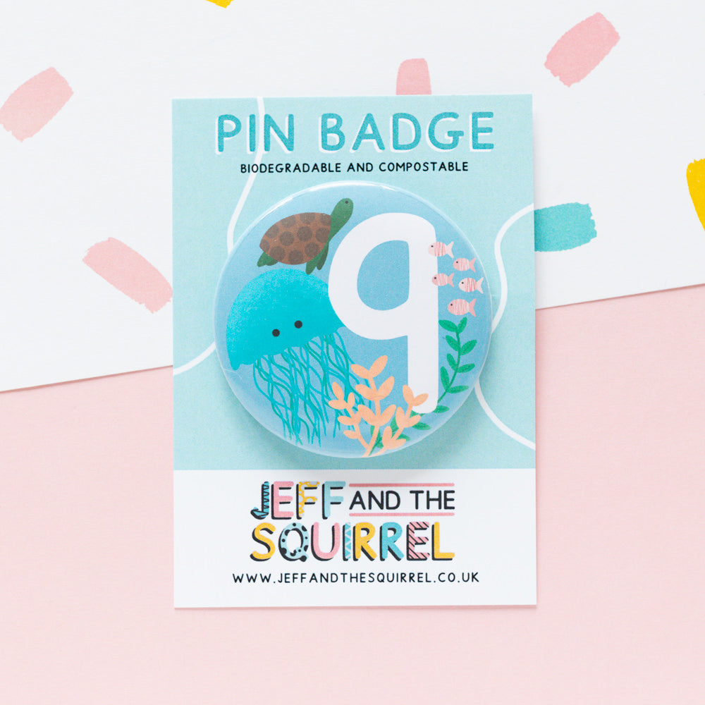 Children's Ocean Themed Birthday Badges