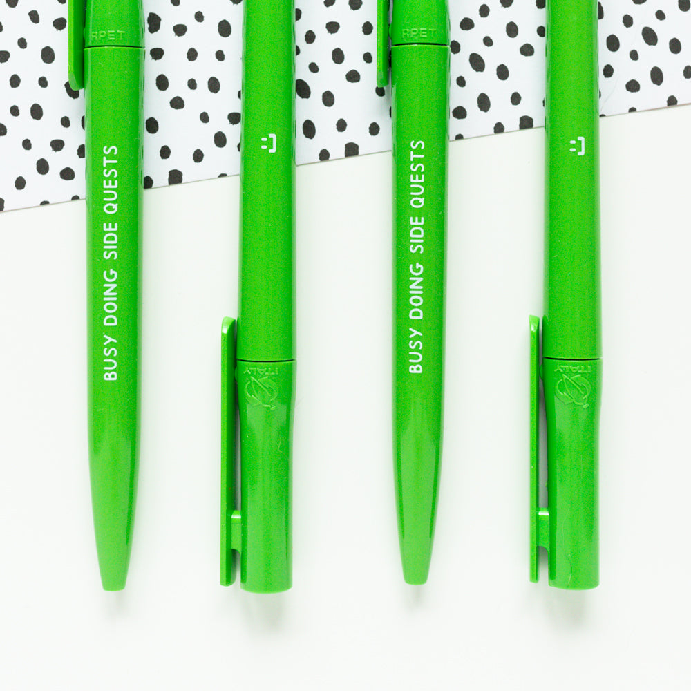 *SECONDS* Busy Doing Side Quests Green Ballpoint Pen