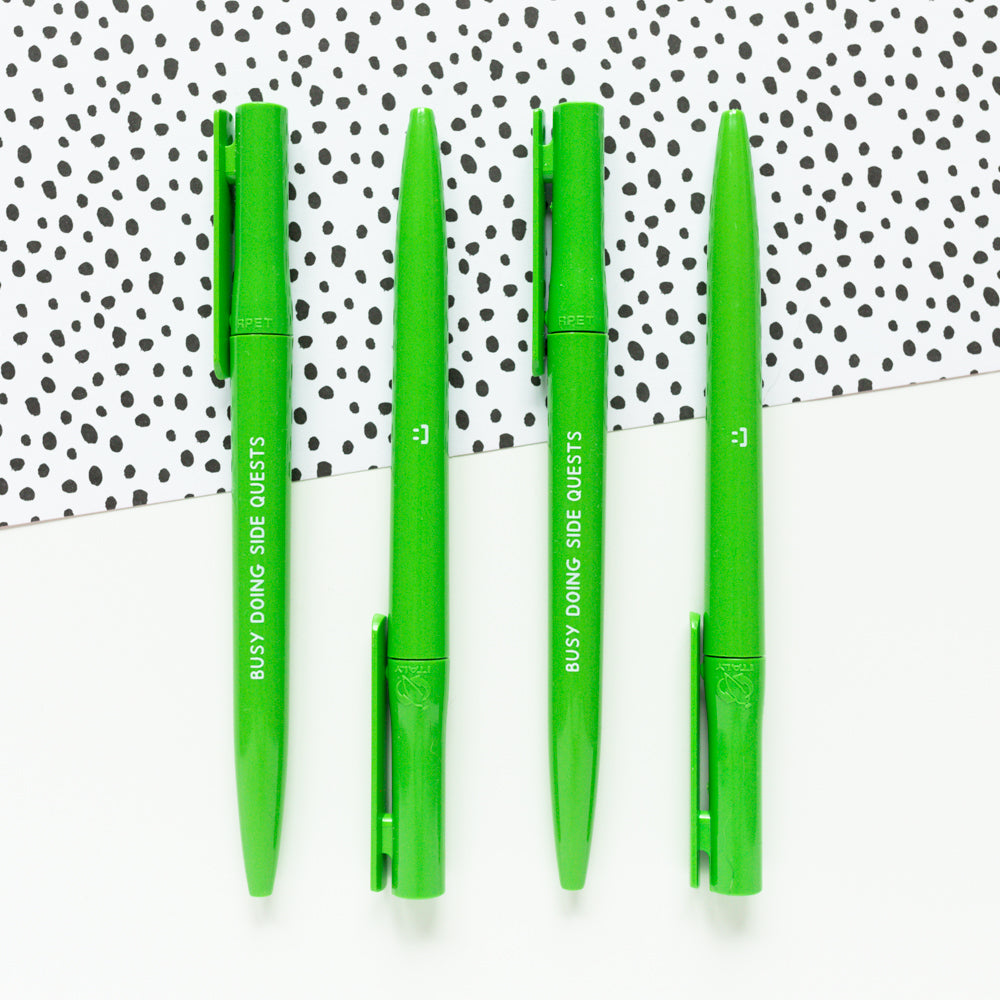 *SECONDS* Busy Doing Side Quests Green Ballpoint Pen