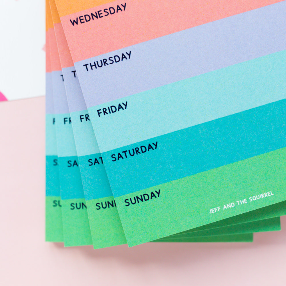 Colour Block Weekly Planner A6 Pad