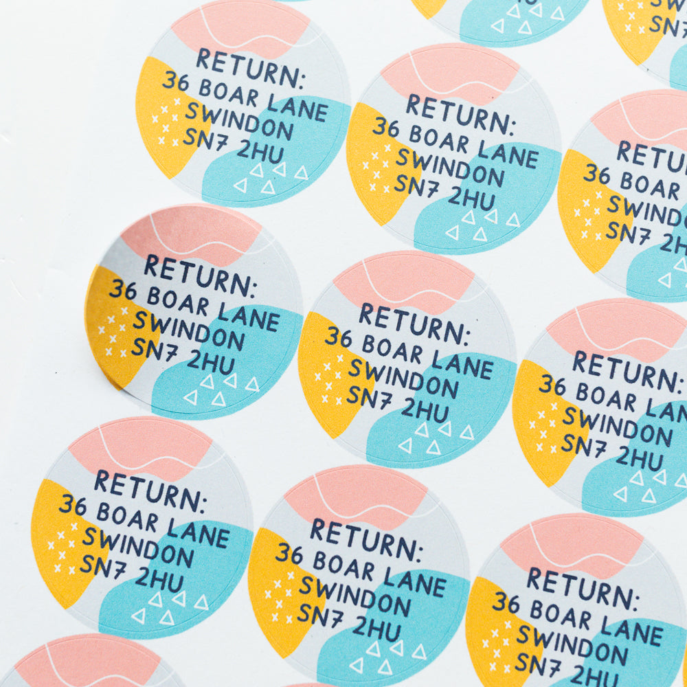 Memphis Pattern Return Address Stickers