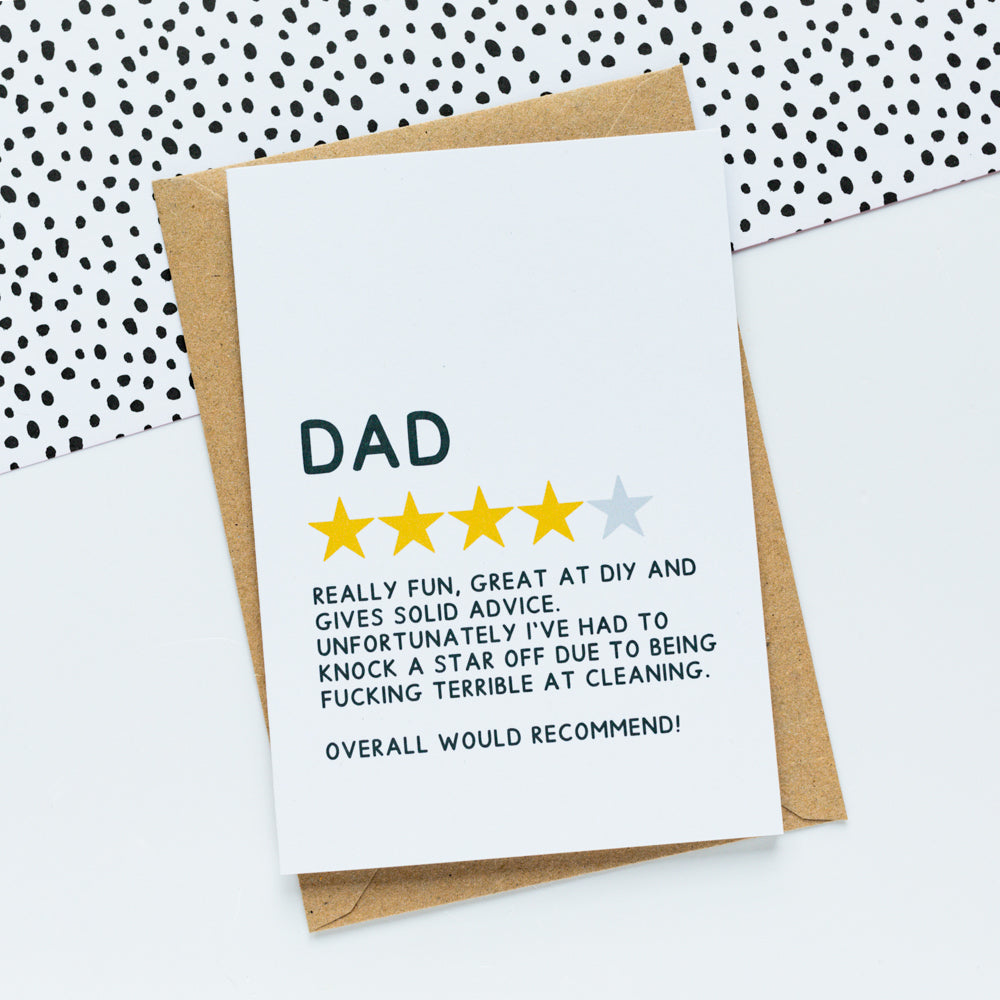 Dad 4 Star Review Card
