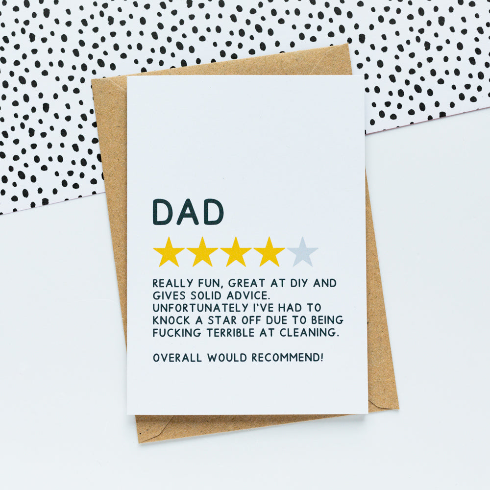 Dad 4 Star Review Card
