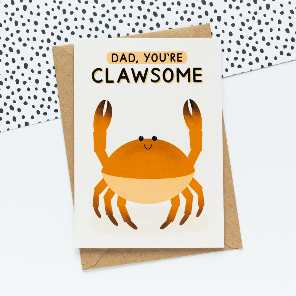 Dad You're Clawsome Crab Card