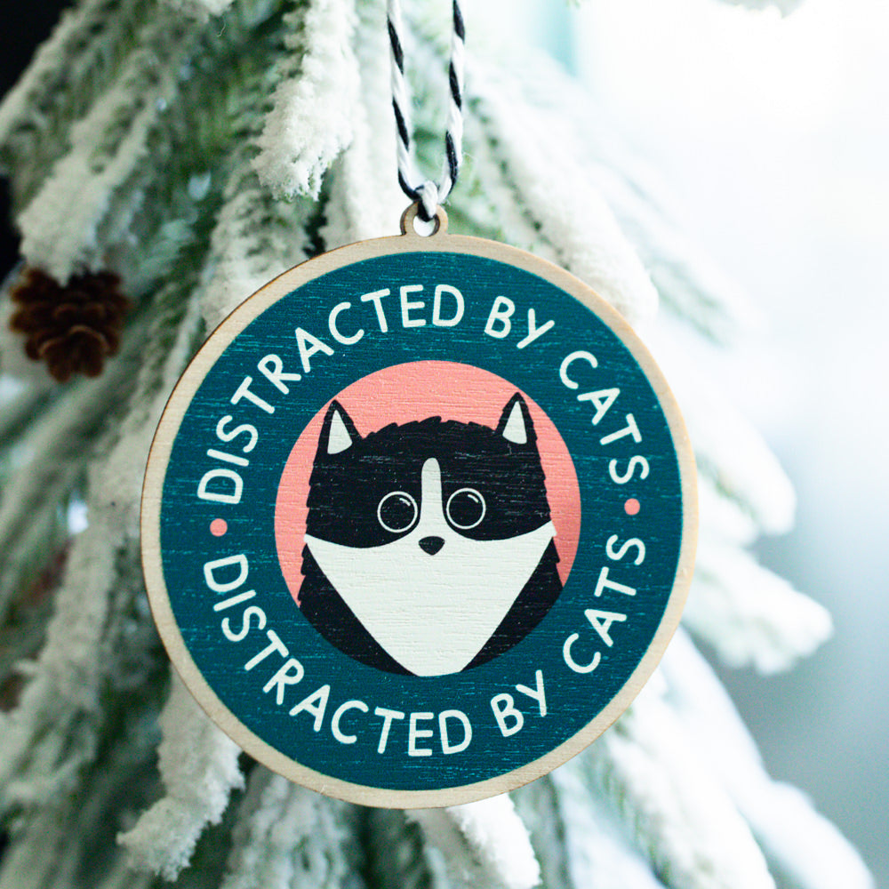 Distracted By Cats Christmas Tree Decoration