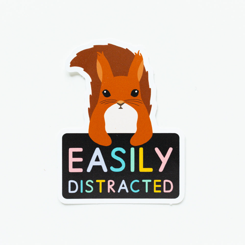 Easily Distracted Squirrel Sticker