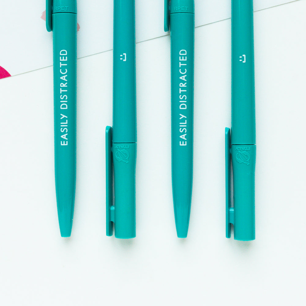 *SECONDS* Easily Distracted Turquoise Pen