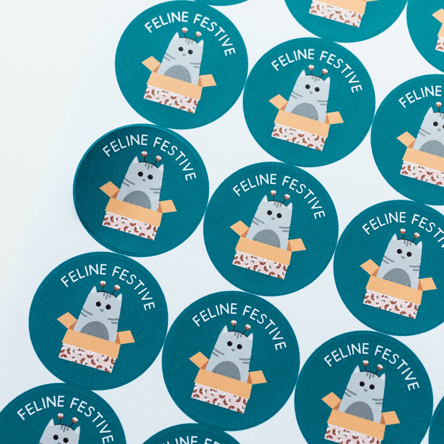 Feline Festive Christmas Stickers