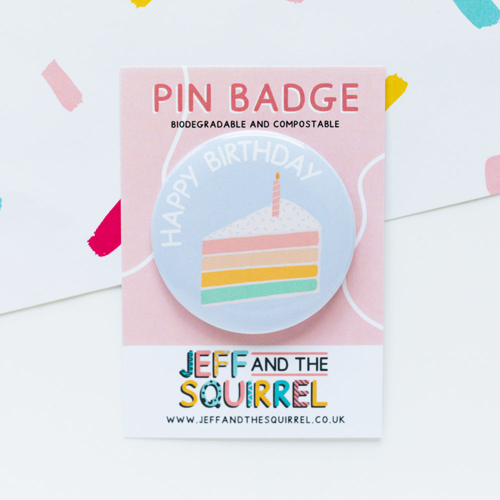 Happy Birthday Rainbow Cake Badge