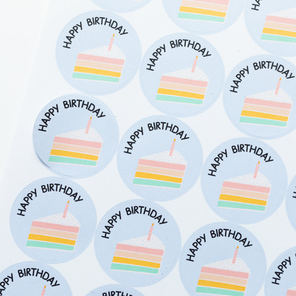 Happy Birthday Cake Stickers