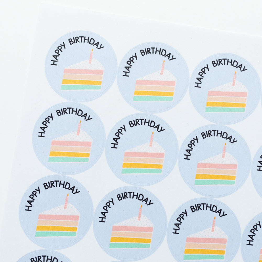 Happy Birthday Cake Stickers