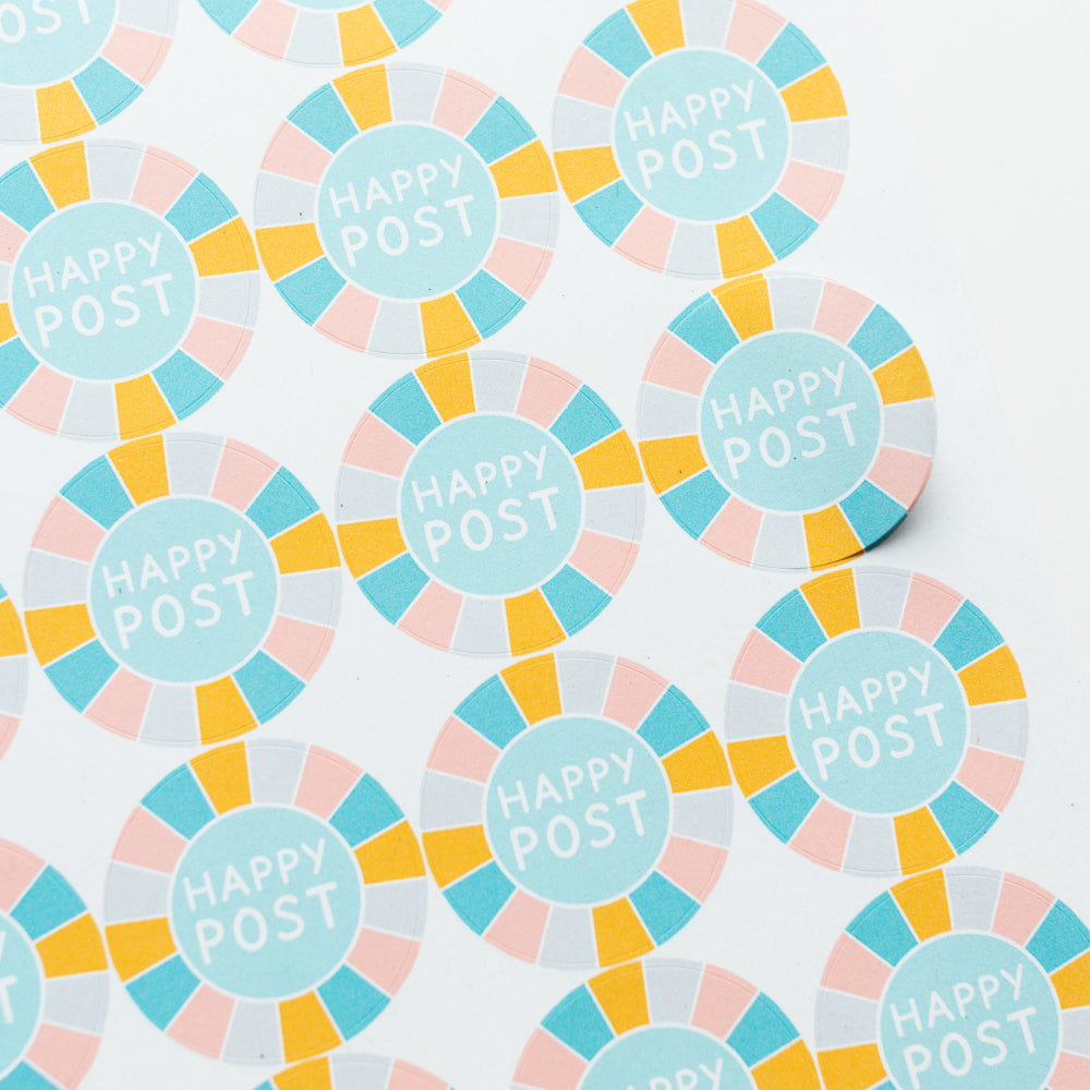 Colourful Happy Post Stickers