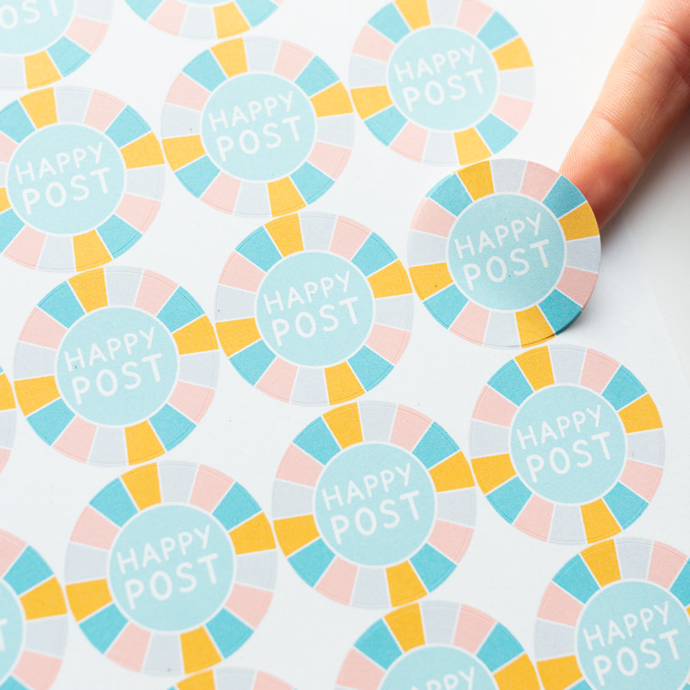 Colourful Happy Post Stickers