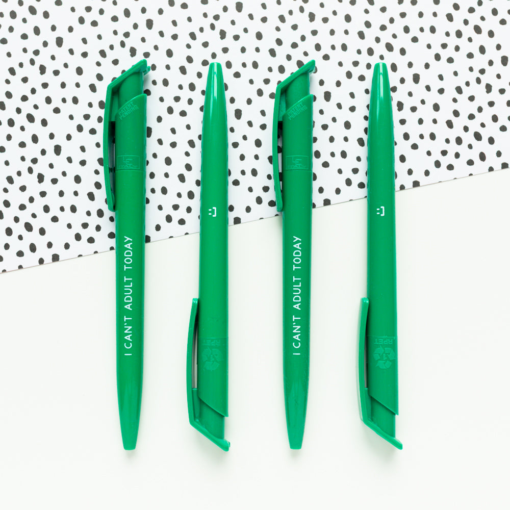 I Can't Adult Today Green Ballpoint Pen