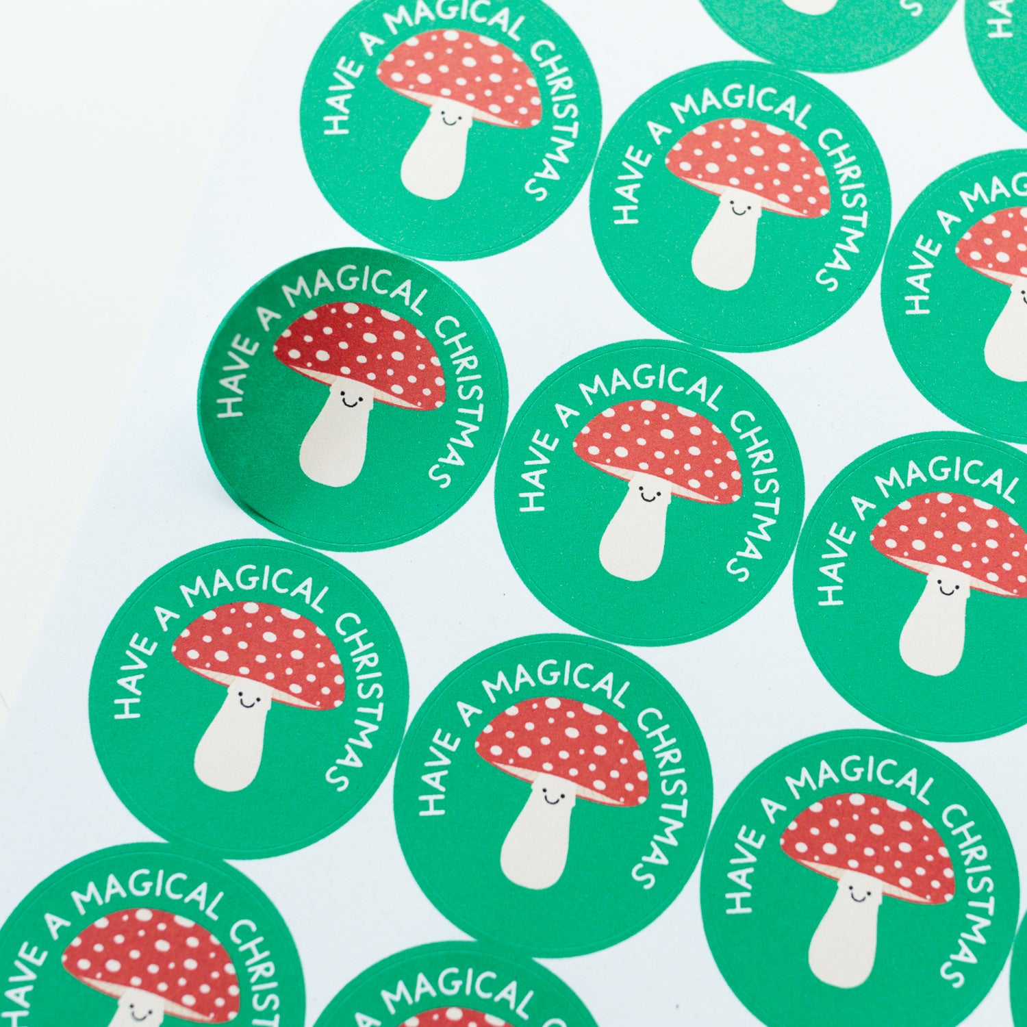 Magical Mushroom Christmas Stickers