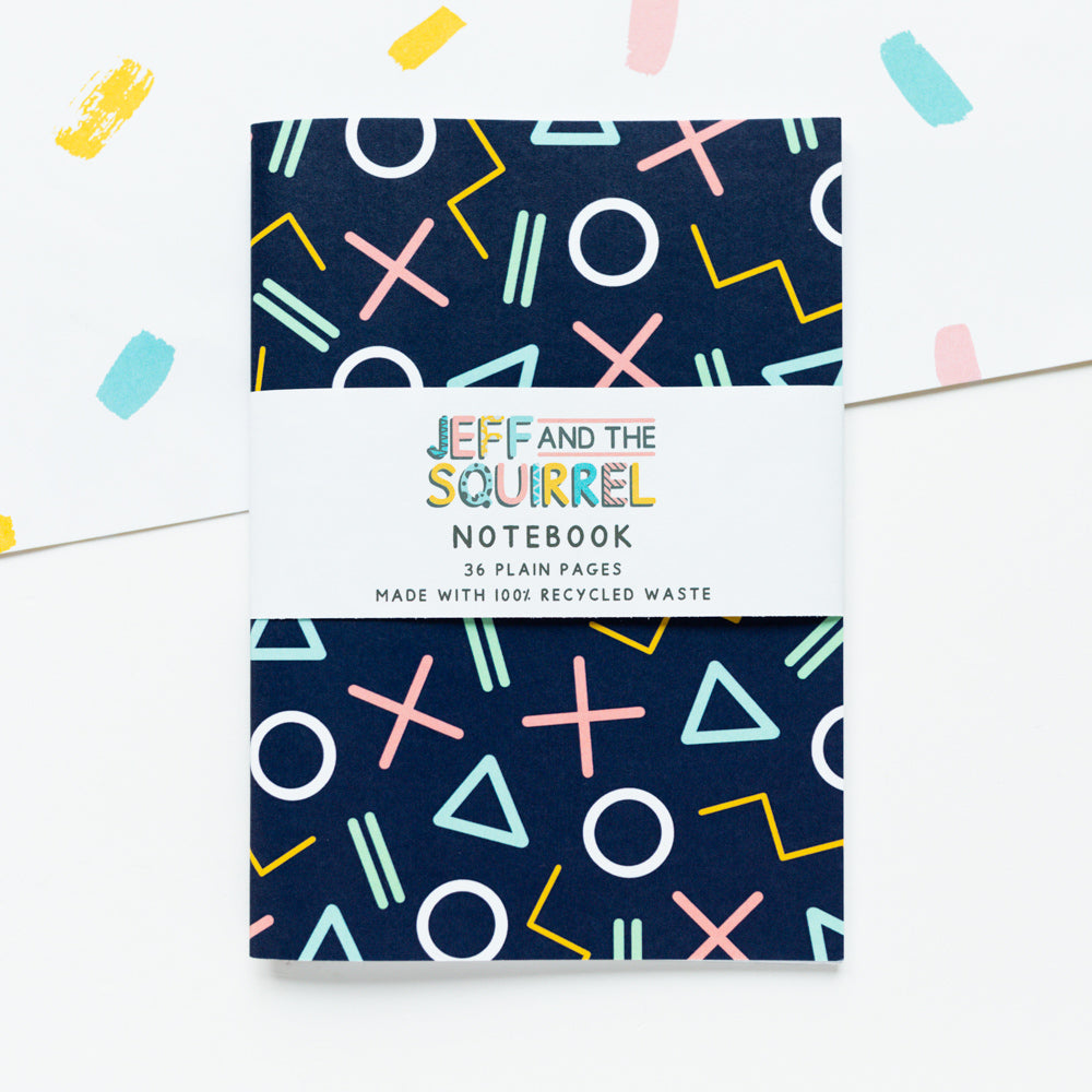 Navy Geometric A6 Notebook