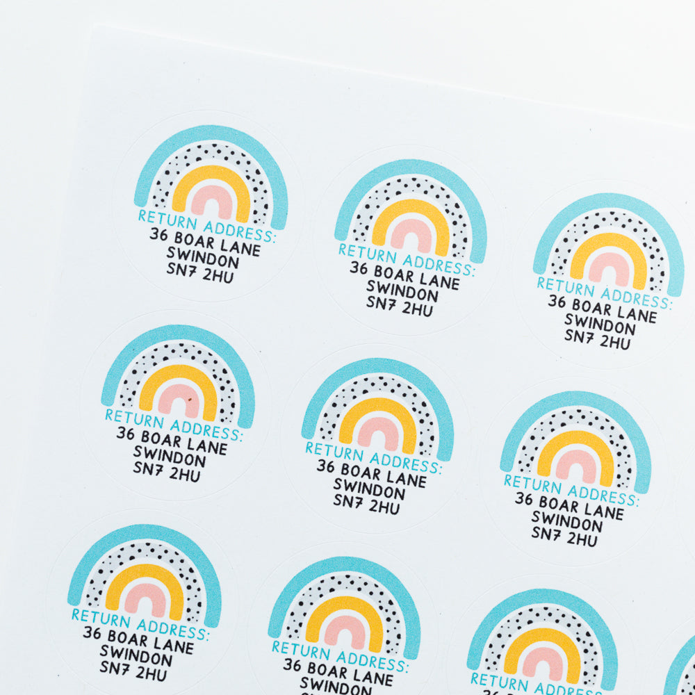 Rainbow Return Address Stickers