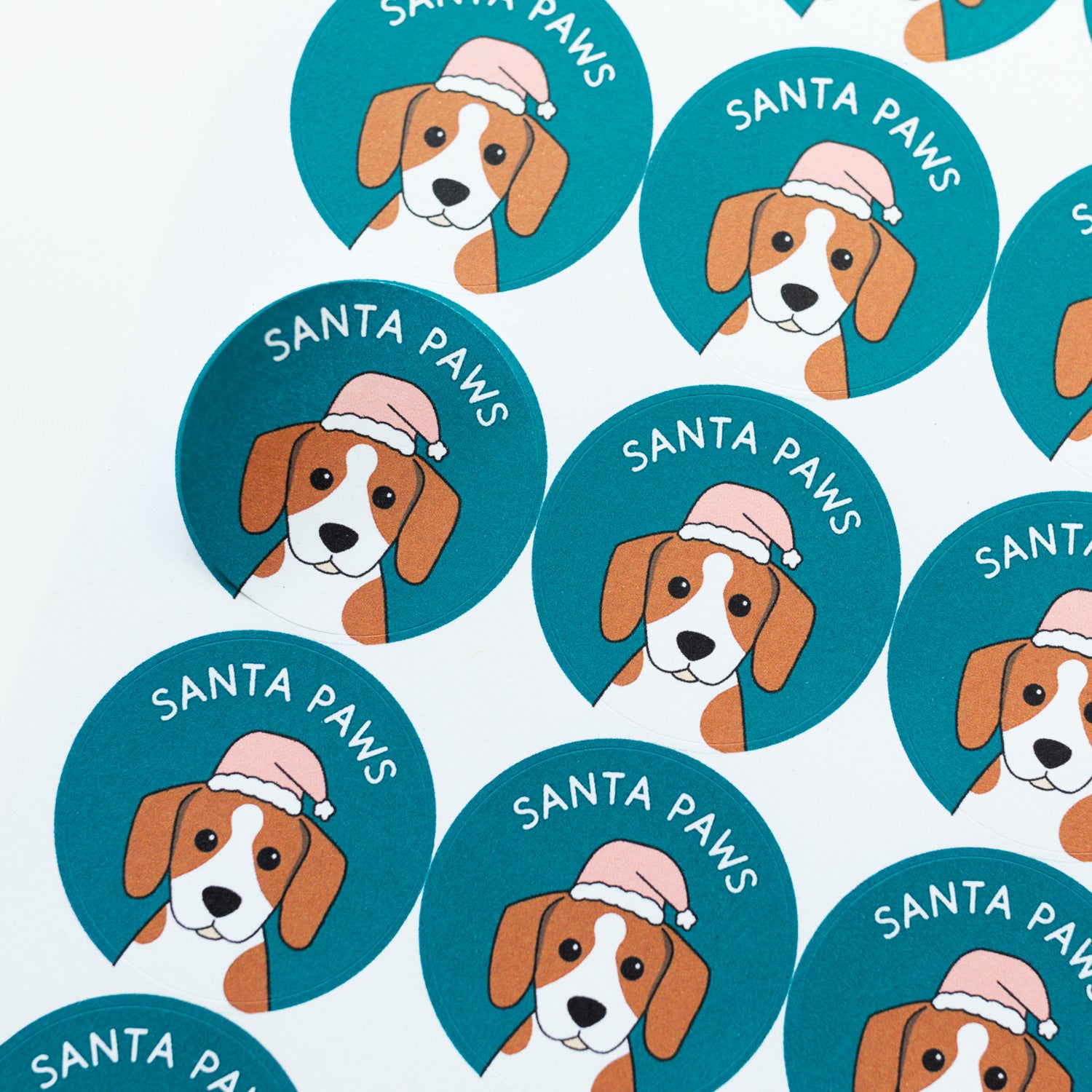 Santa Paws Christmas Stickers