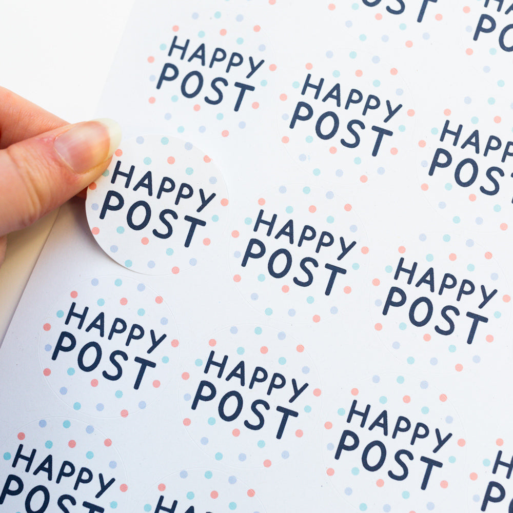 Spotty Happy Post Stickers