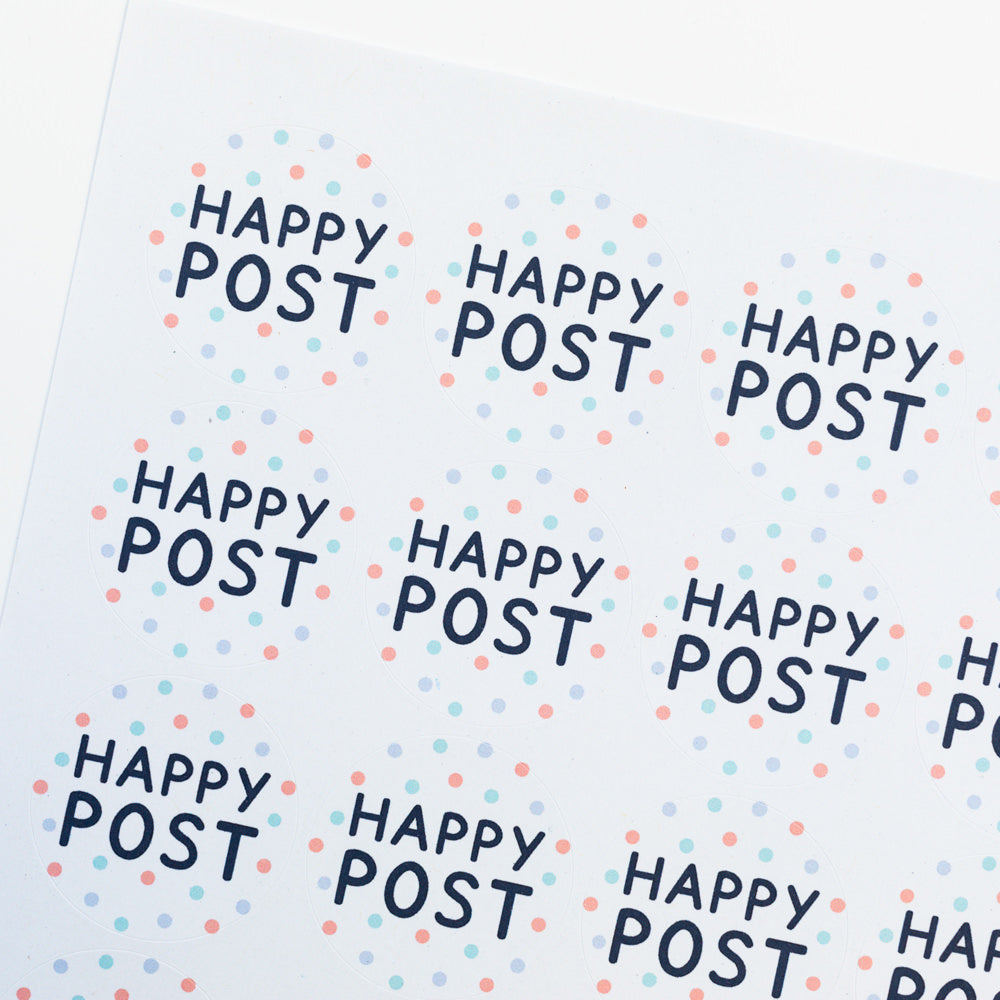 Spotty Happy Post Stickers
