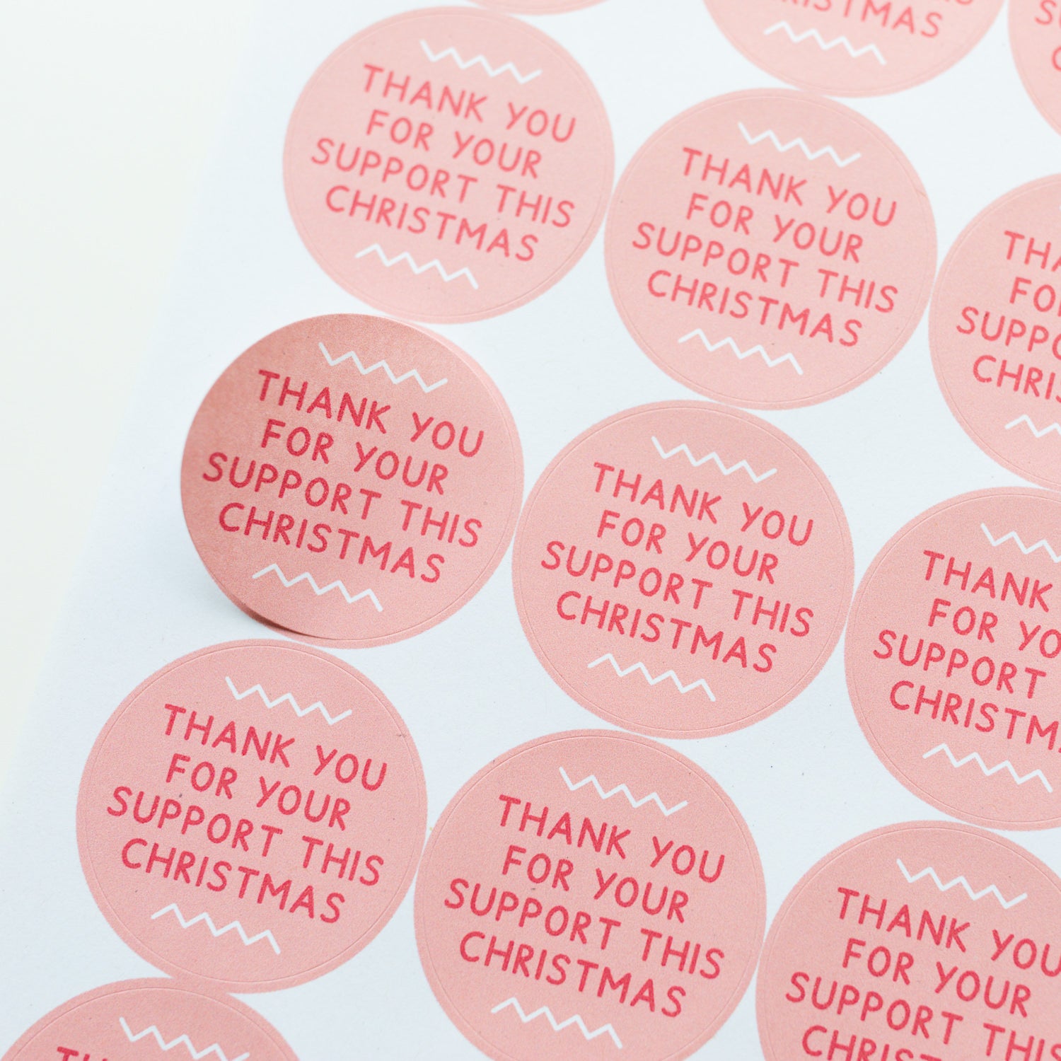 Thank You For Your Support Christmas Stickers