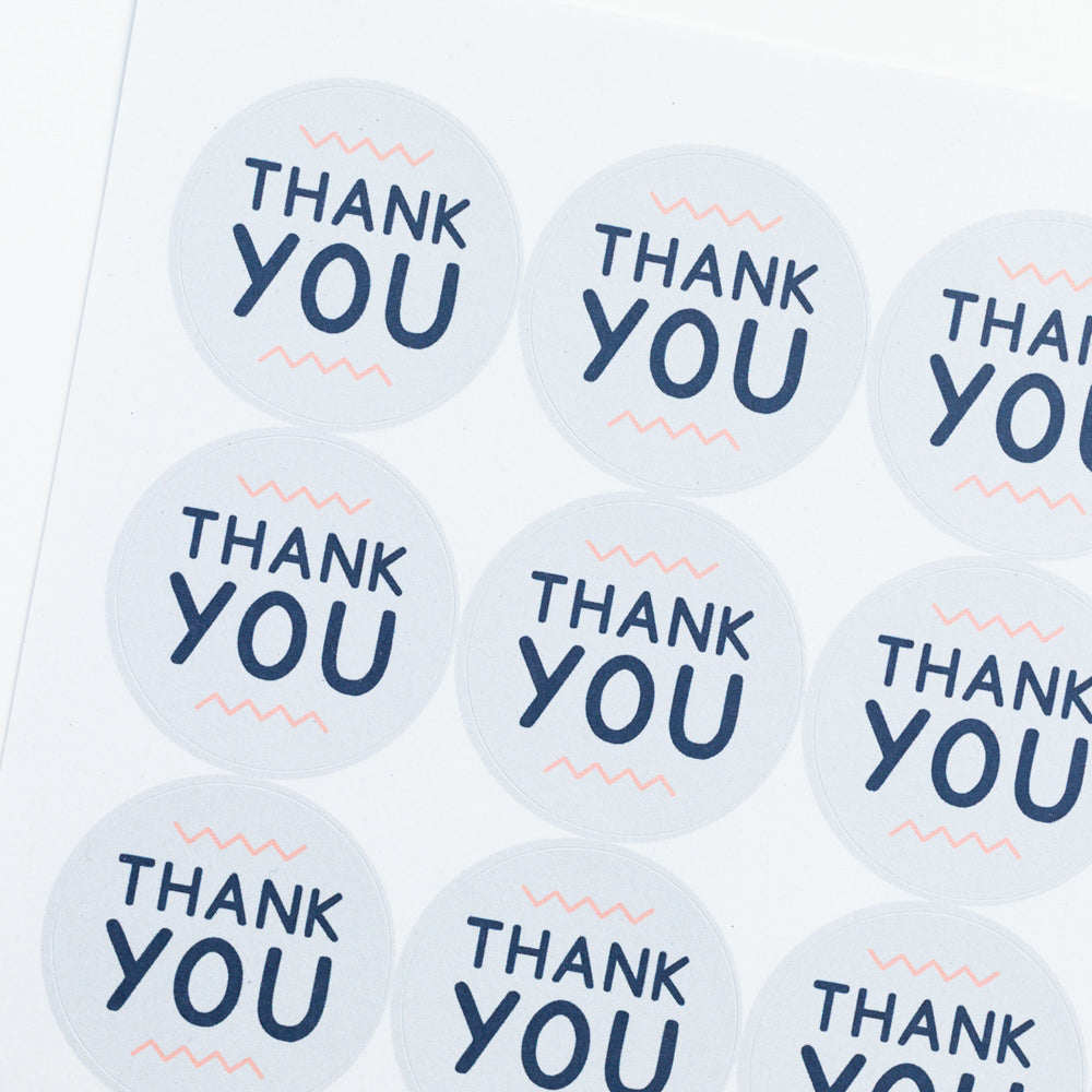 Grey Thank You Stickers