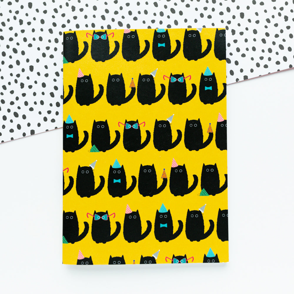 Black Cat Party A6 Notebook