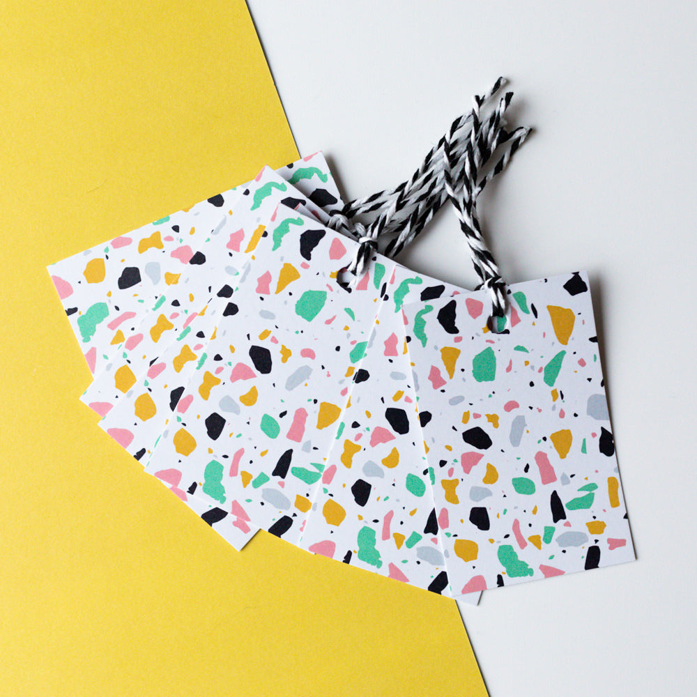 White Terrazzo Gift Tags