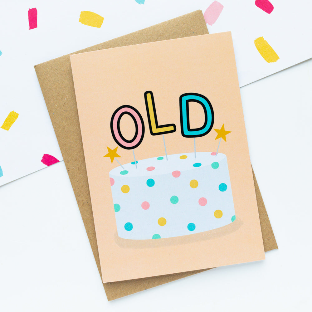 Old Birthday Cake Card