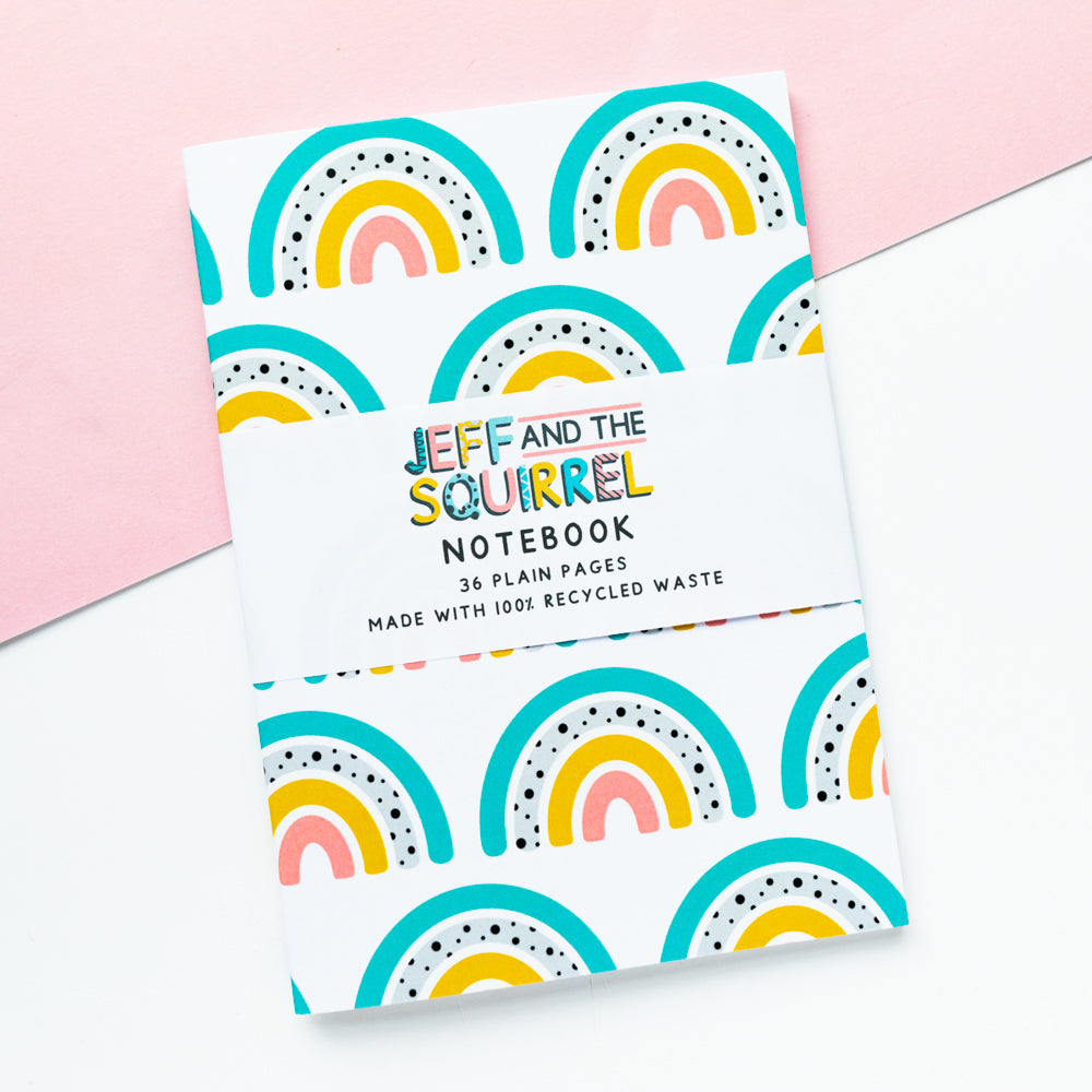 Rainbow A6 Notebook – Jeff and the Squirrel