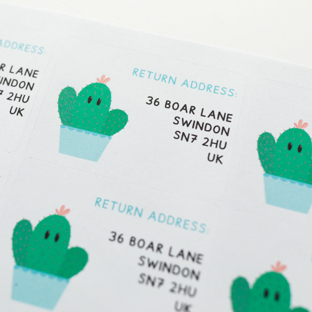 Cactus Rectangular Return Address Stickers