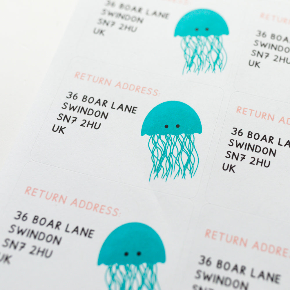 Jellyfish Rectangular Return Address Stickers