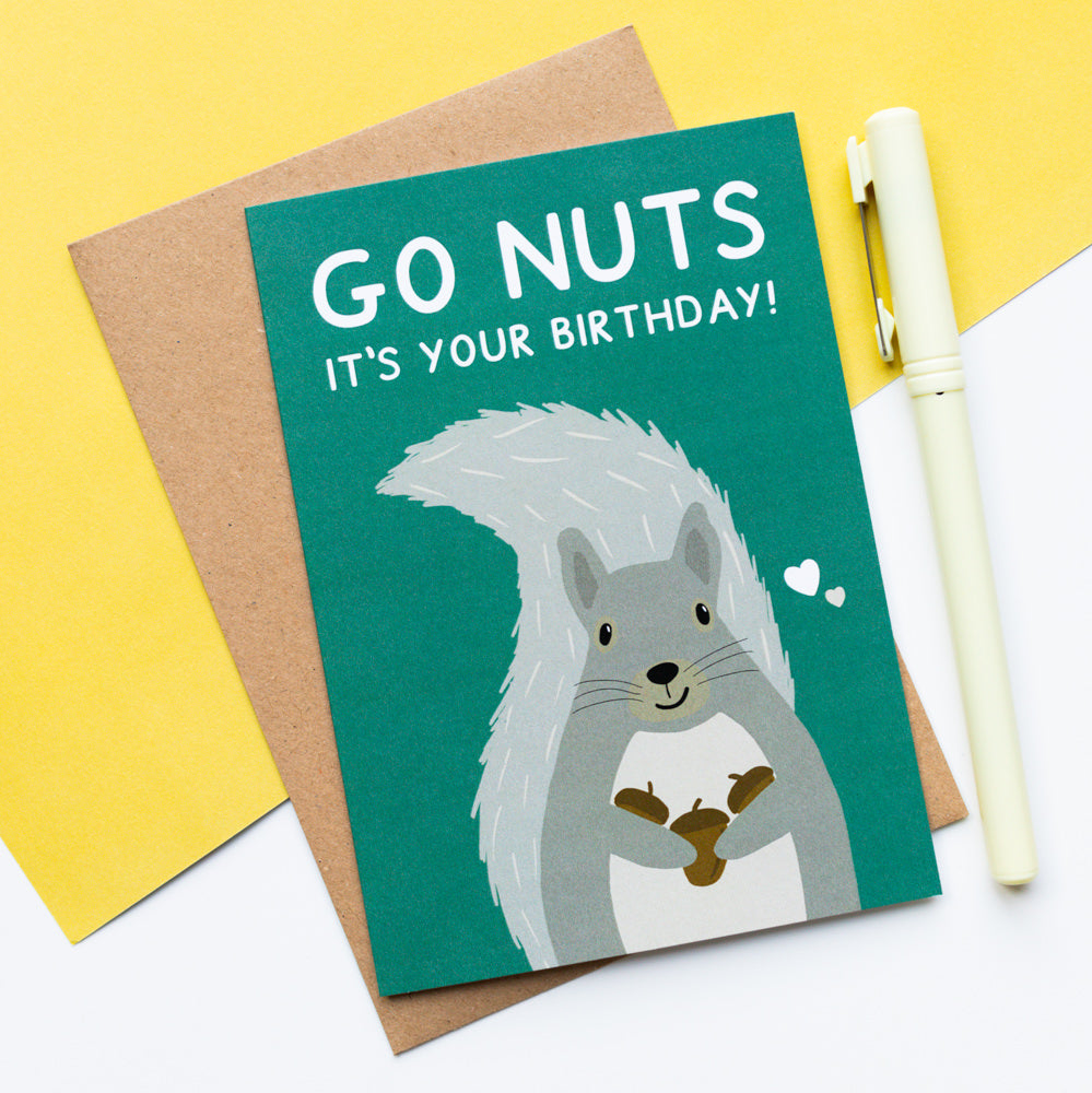 Squirrel Nuts Birthday Card