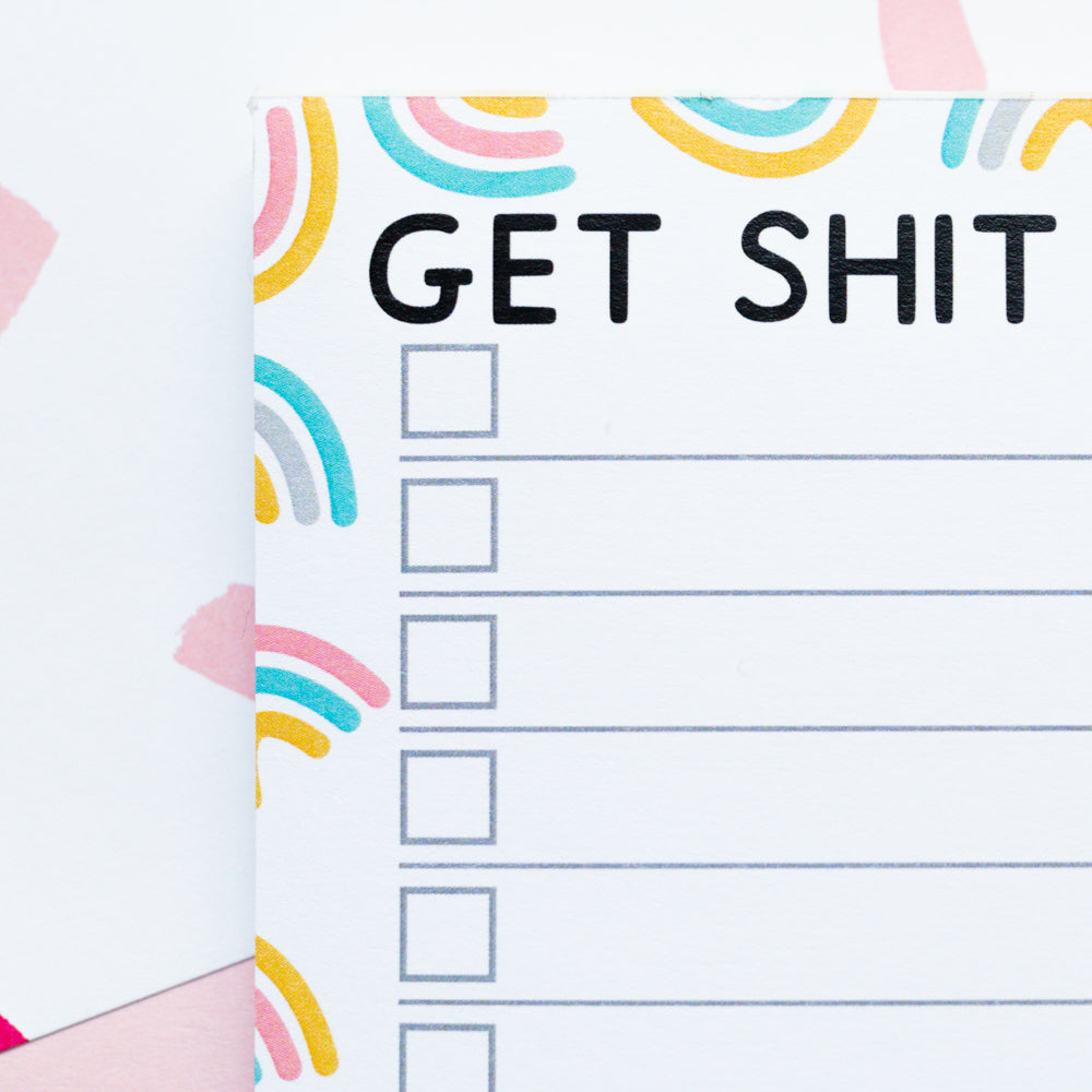 Get Shit Done Rainbow A6 Notepad