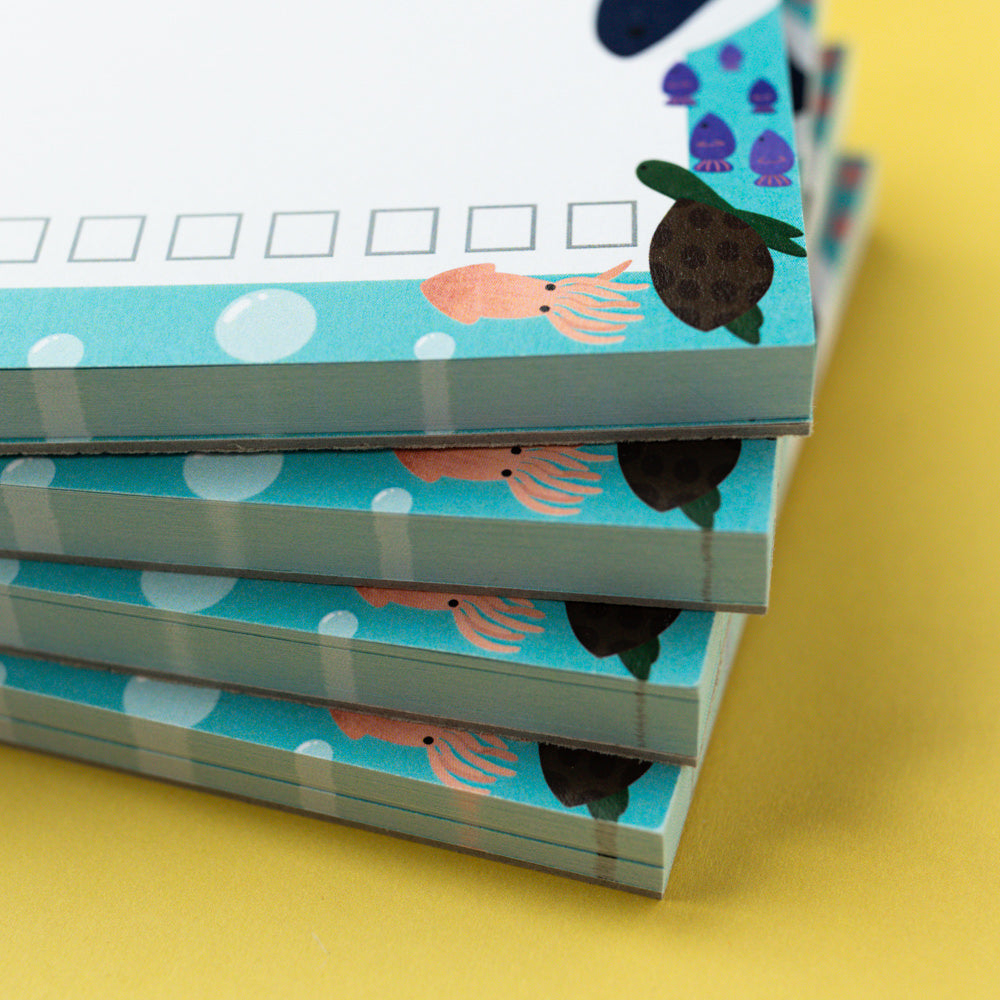 Ocean Tick Box A6 Notepad – Jeff and the Squirrel