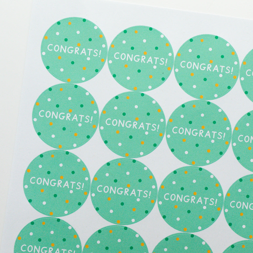 Congrats Spotty Stickers