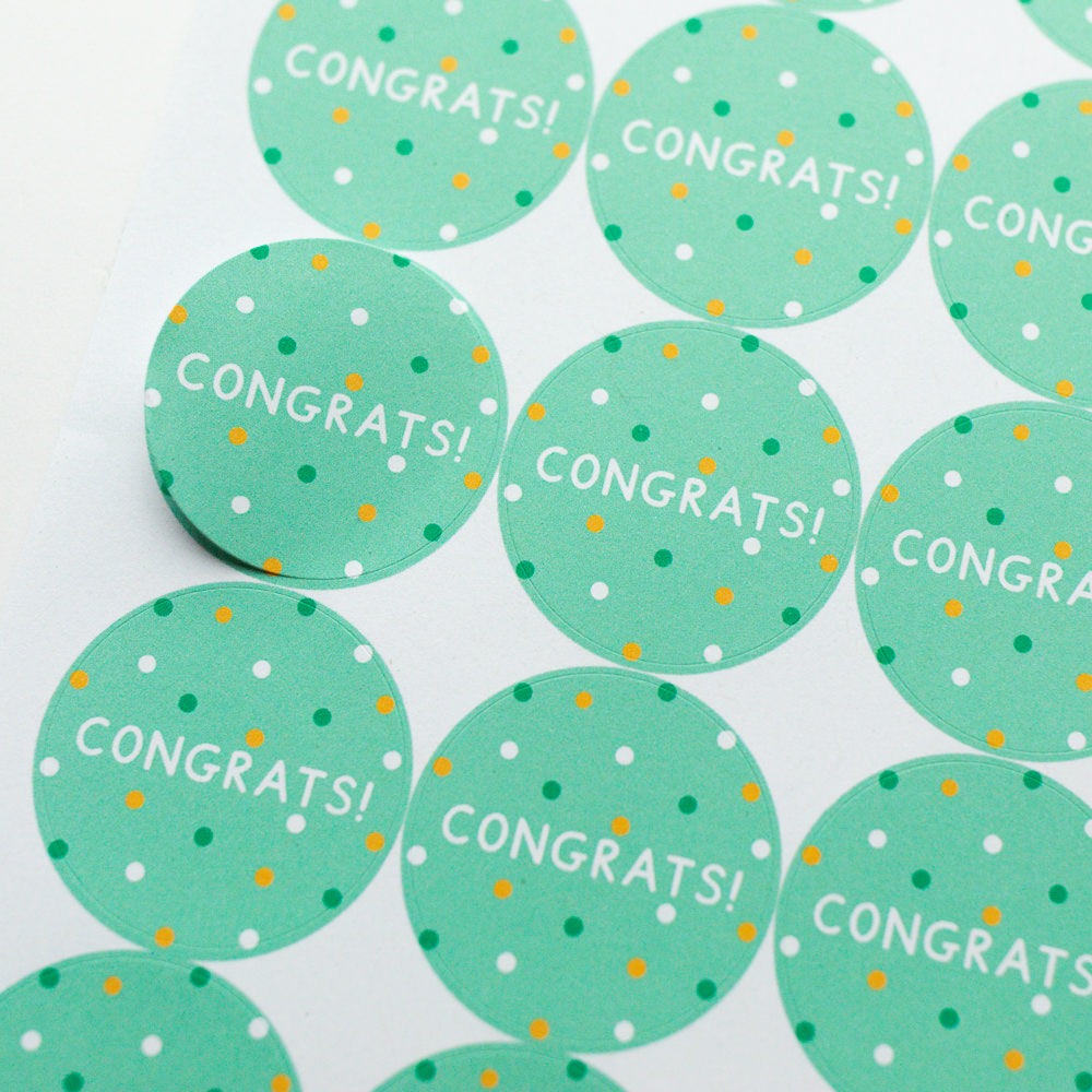 Congrats Spotty Stickers