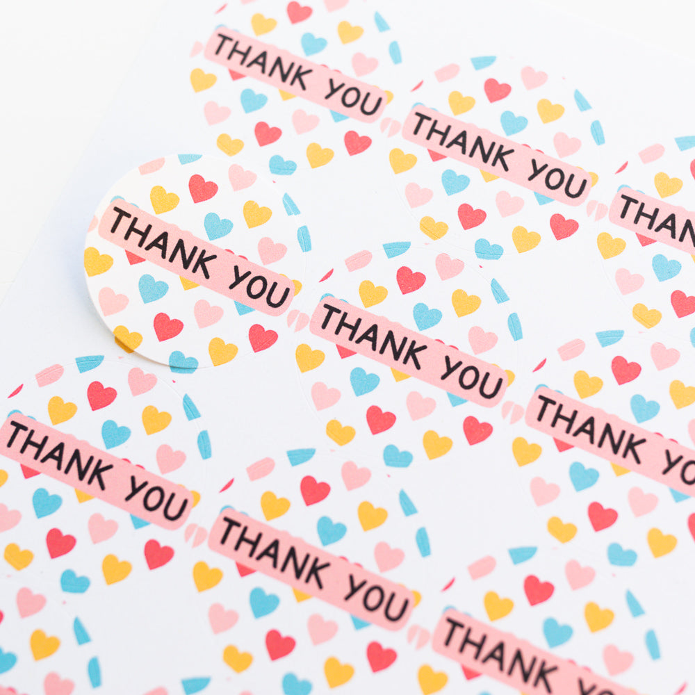 Thank You Heart Stickers