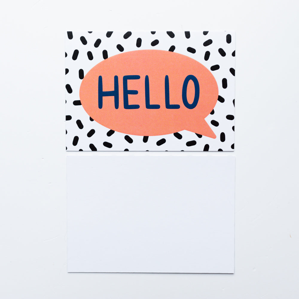 25x Orange Hello Mini Notecards