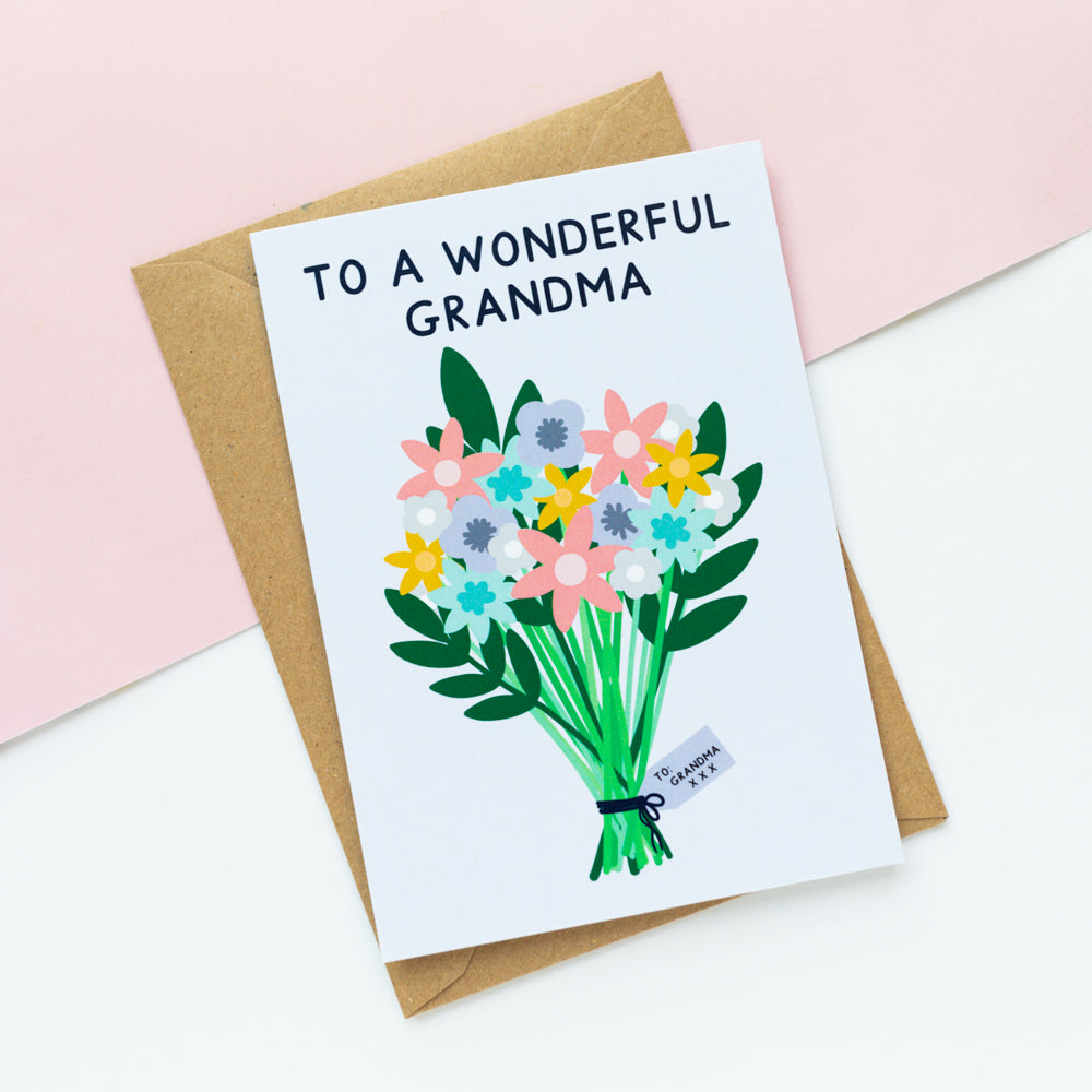 Wonderful Grandma Flowers Card
