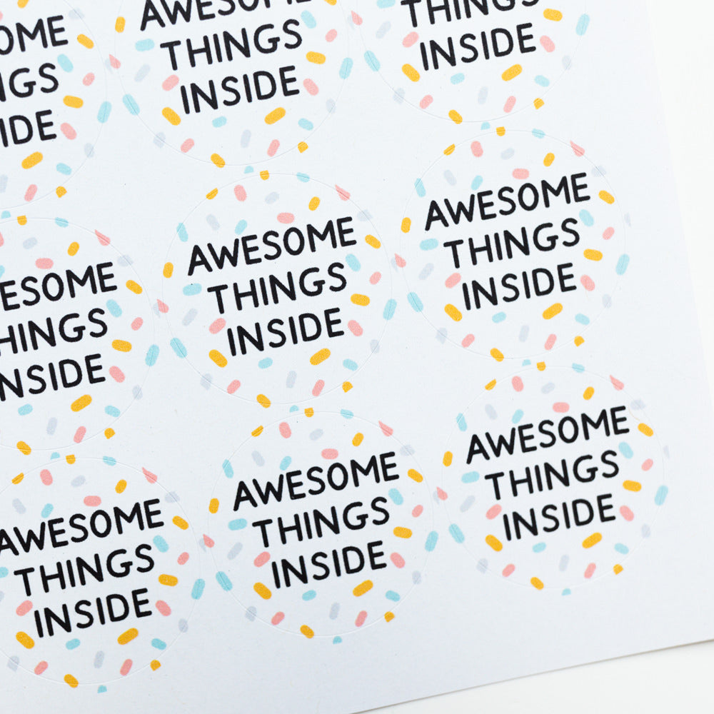 Awesome Things Inside Confetti Stickers