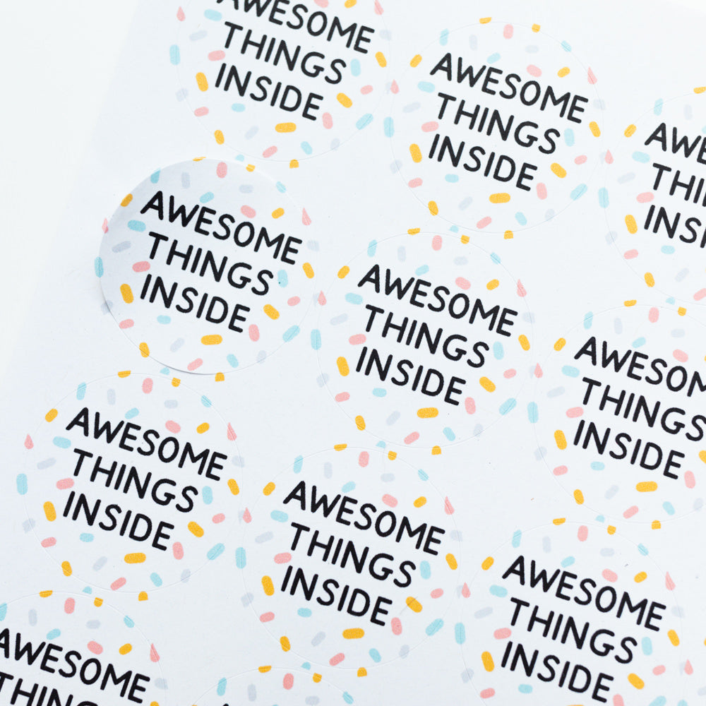 Awesome Things Inside Confetti Stickers